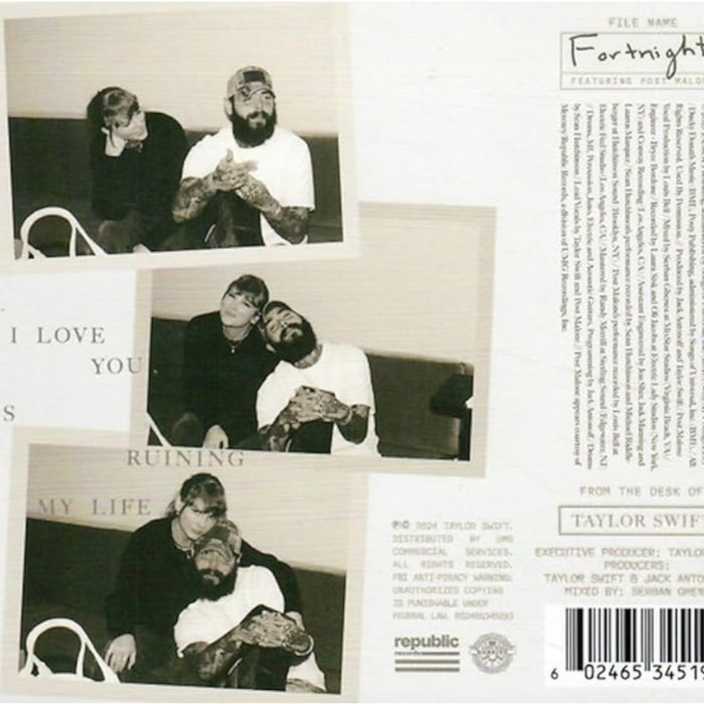 Taylor Swift Fortnight CD Post Malone TTPD Swiftie Collectible Tortured Poets